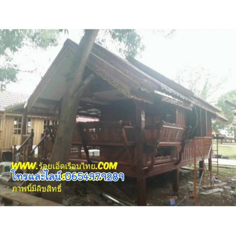 บ้านระเบียงข้างแบบที่17 ขนาด 5.5×7+ศาลาไม้ บ้านระเบียงข้างแบบที่17 ขนาด 5.5×7+ศาลาไม้